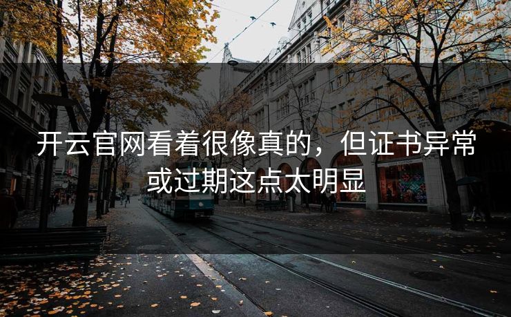 详细阅读:开云官网看着很像真的,但证书异常或过期这点太明显 开云官网看着很像真的,但证书异常或过期这点太明显